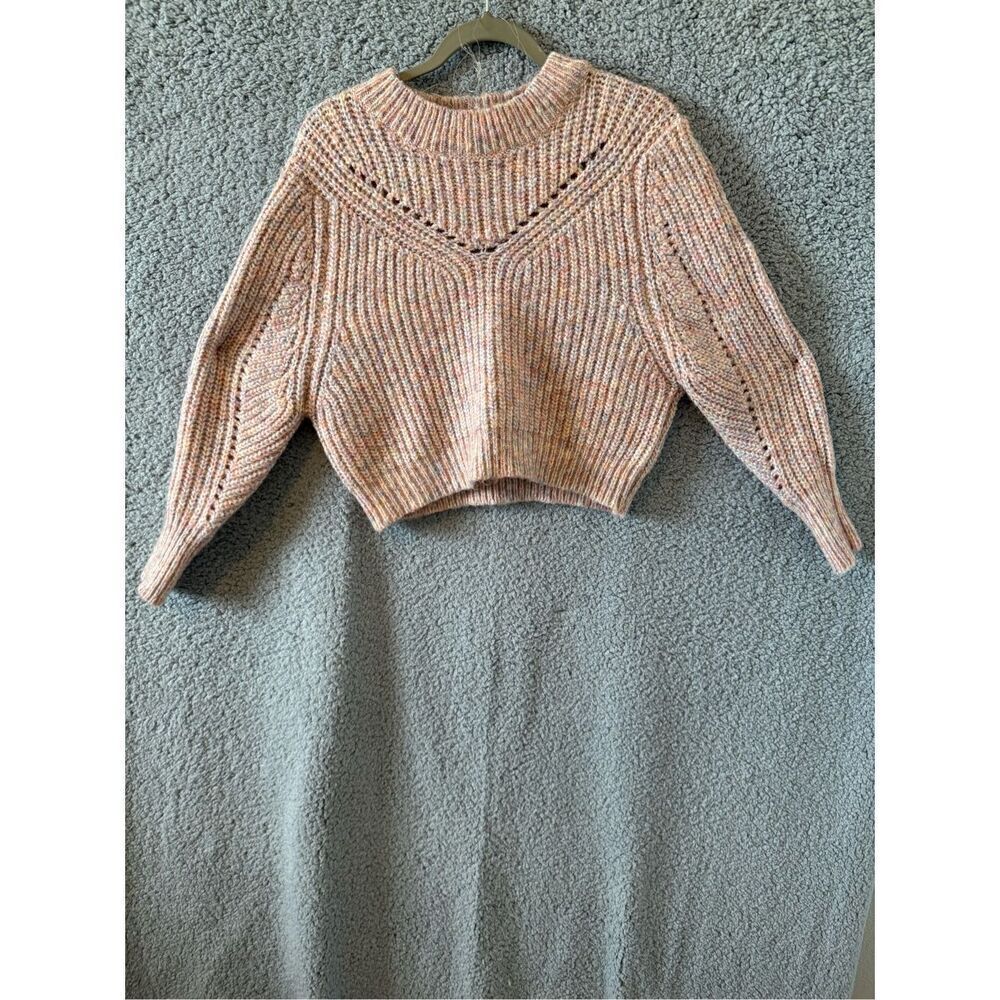 Topshop cable knit sweater women’s pink multicolor size 8